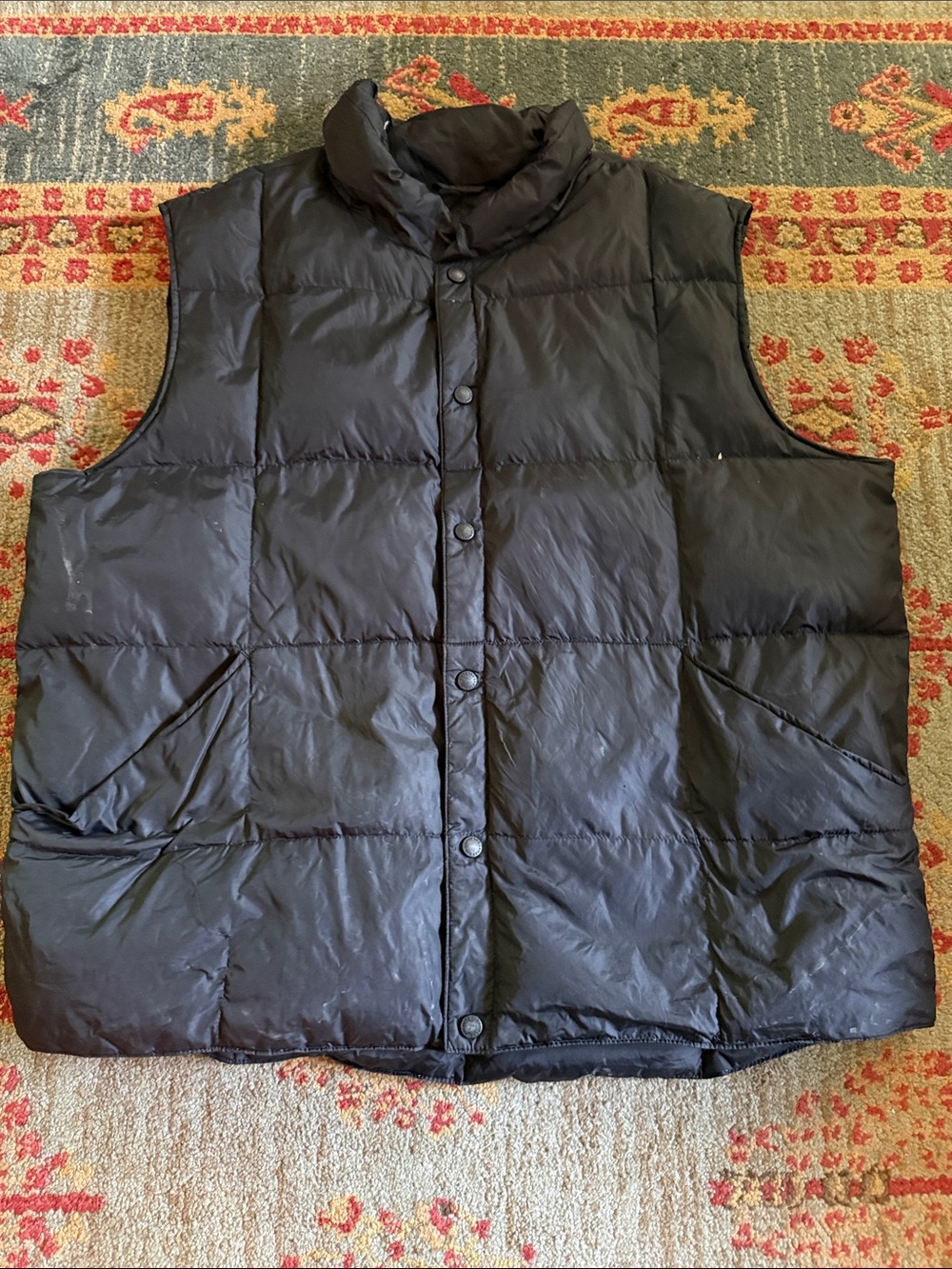 Lands' End Black Quilted Men's Puffer Vest